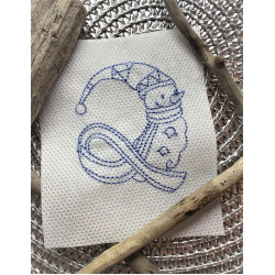 Stickdatei - Schneemann Alphabet Buchstabe Q